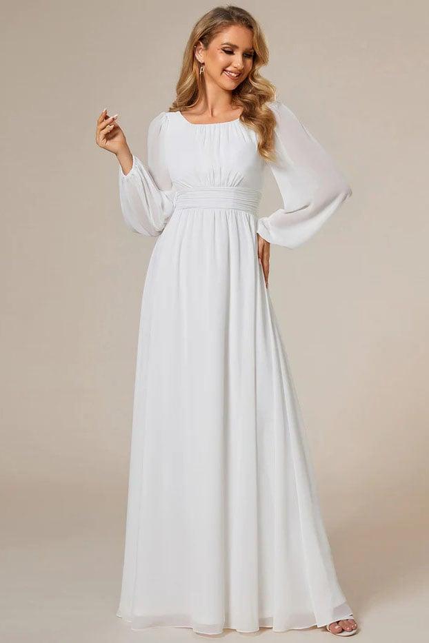 A-Line Floor Length Chiffon Bridesmaid Dress CB0686 - COCOMELODY