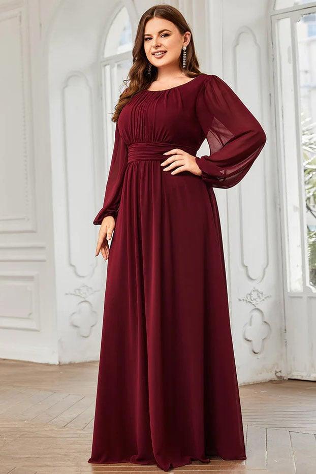 A-Line Floor Length Chiffon Bridesmaid Dress CB0686 - COCOMELODY