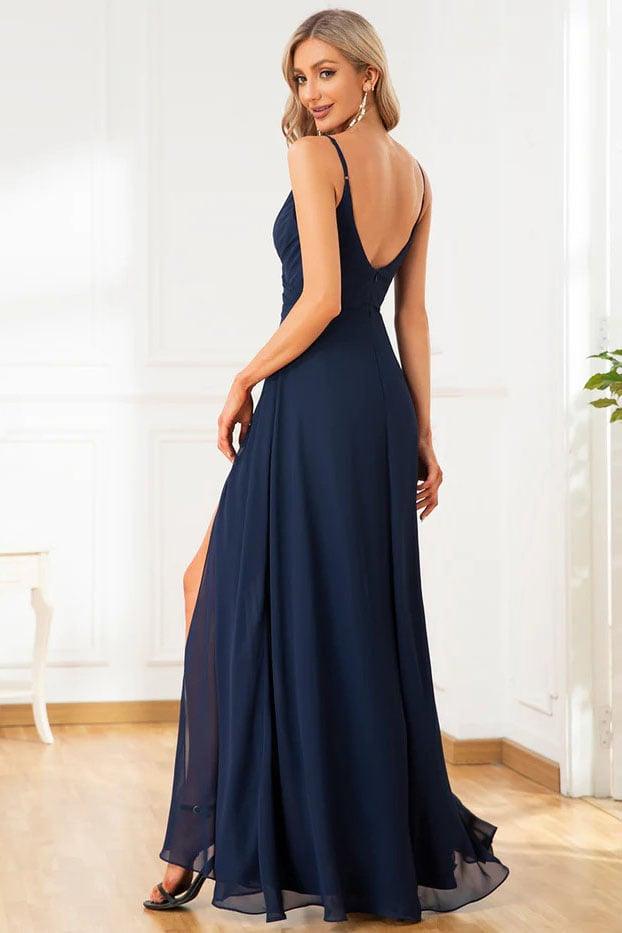 A-Line Floor Length Chiffon Bridesmaid Dress CB0687 - COCOMELODY