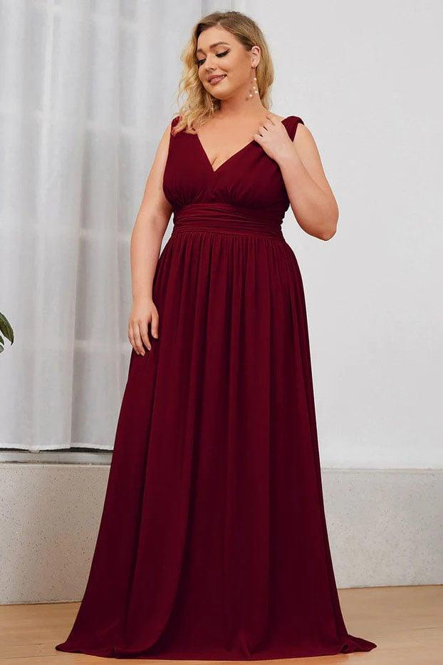 A-Line Floor Length Chiffon Bridesmaid Dress CB0697 - COCOMELODY