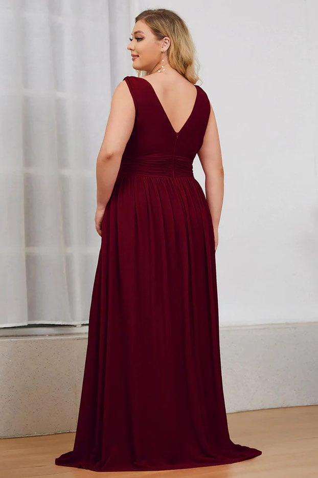 A-Line Floor Length Chiffon Bridesmaid Dress CB0697 - COCOMELODY