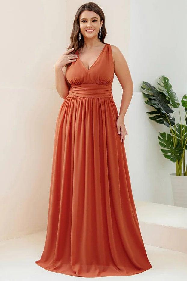 A-Line Floor Length Chiffon Bridesmaid Dress CB0697 - COCOMELODY