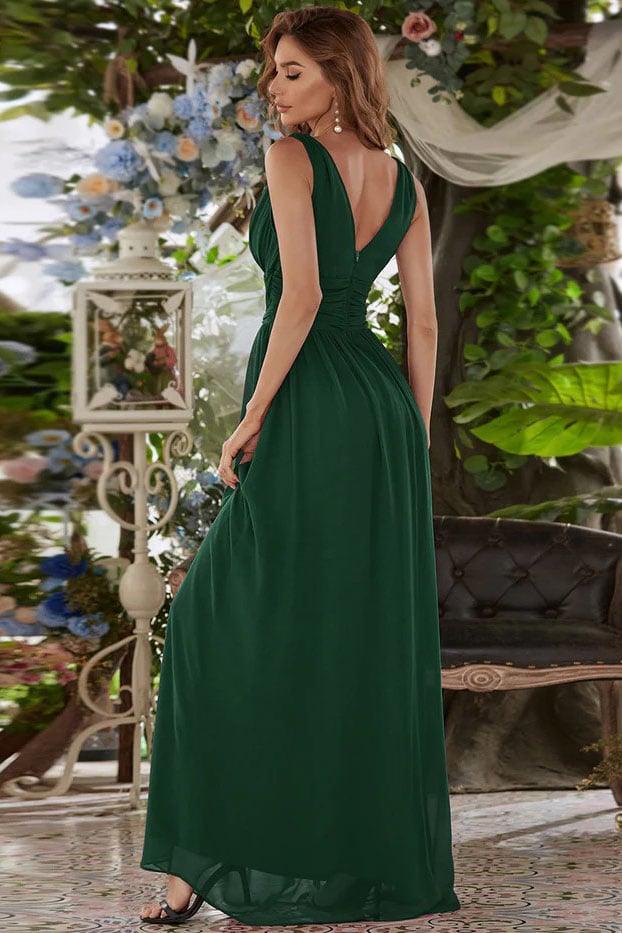 A-Line Floor Length Chiffon Bridesmaid Dress CB0697 - COCOMELODY