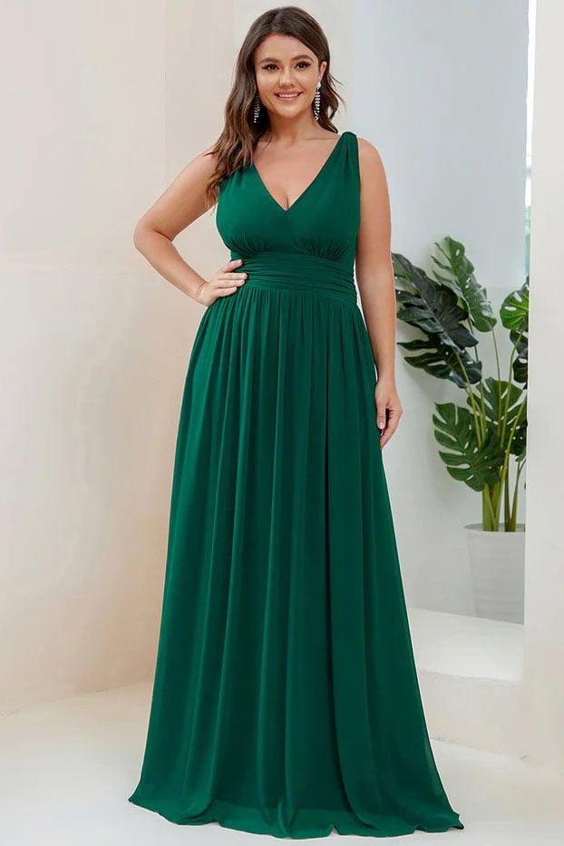 A-Line Floor Length Chiffon Bridesmaid Dress CB0697 - COCOMELODY
