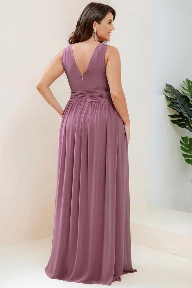 A-Line Floor Length Chiffon Bridesmaid Dress CB0697 - COCOMELODY