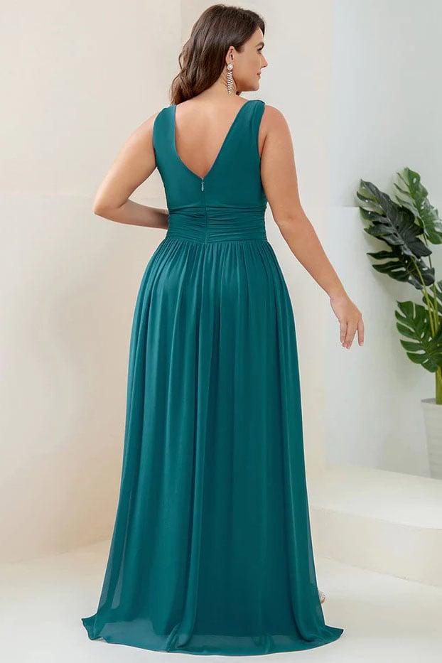 A-Line Floor Length Chiffon Bridesmaid Dress CB0697 - COCOMELODY