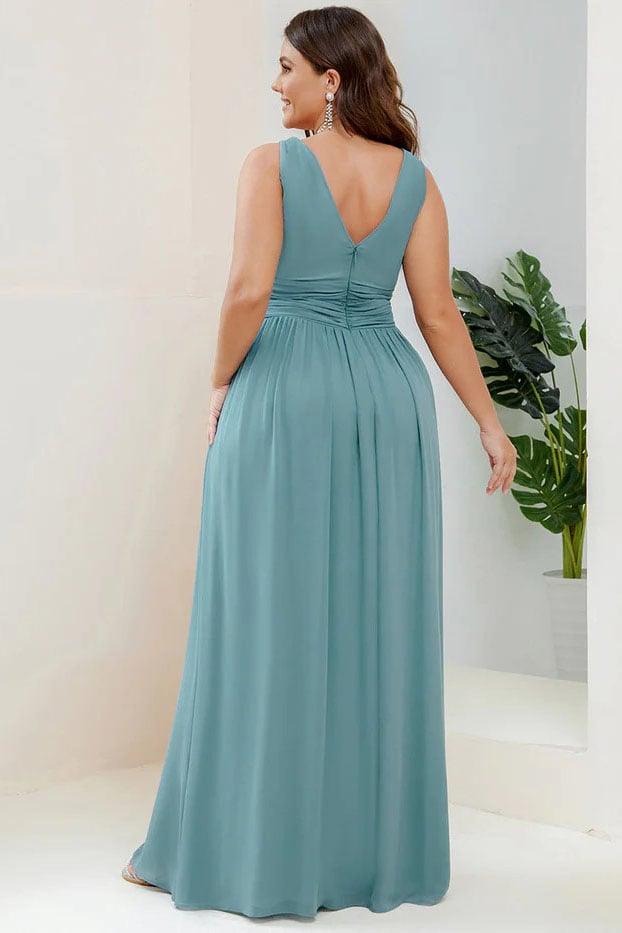 A-Line Floor Length Chiffon Bridesmaid Dress CB0697 - COCOMELODY