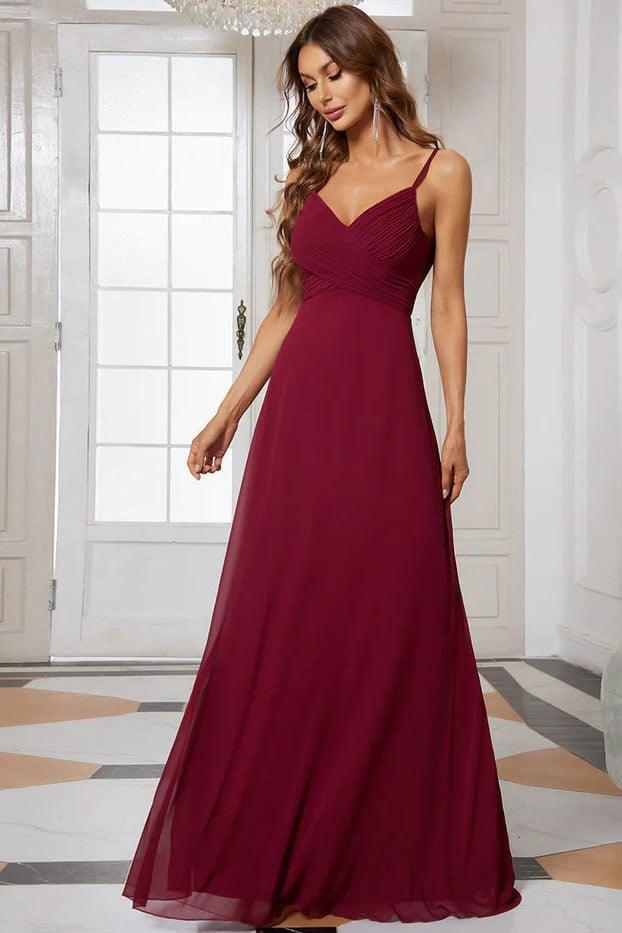A-Line Floor Length Chiffon Bridesmaid Dress CB0700 - COCOMELODY