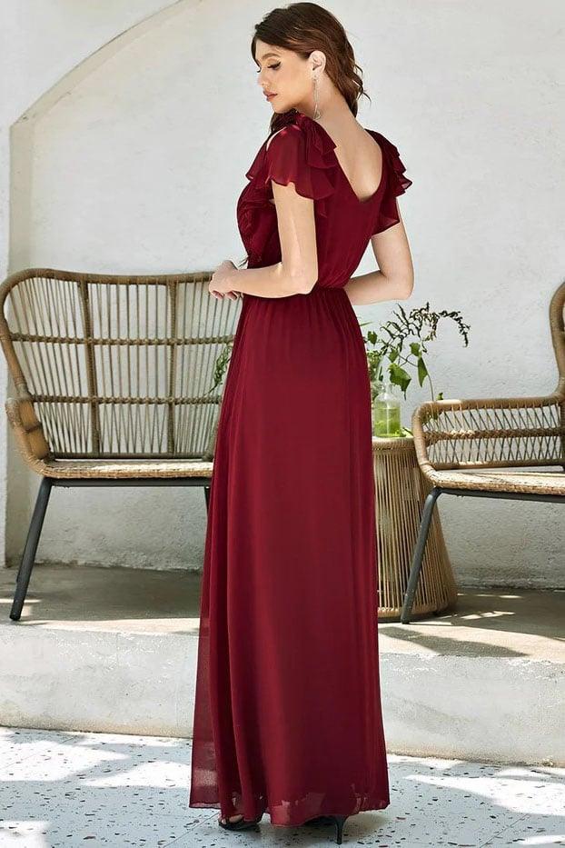 A-Line Floor Length Chiffon Bridesmaid Dress CB0702