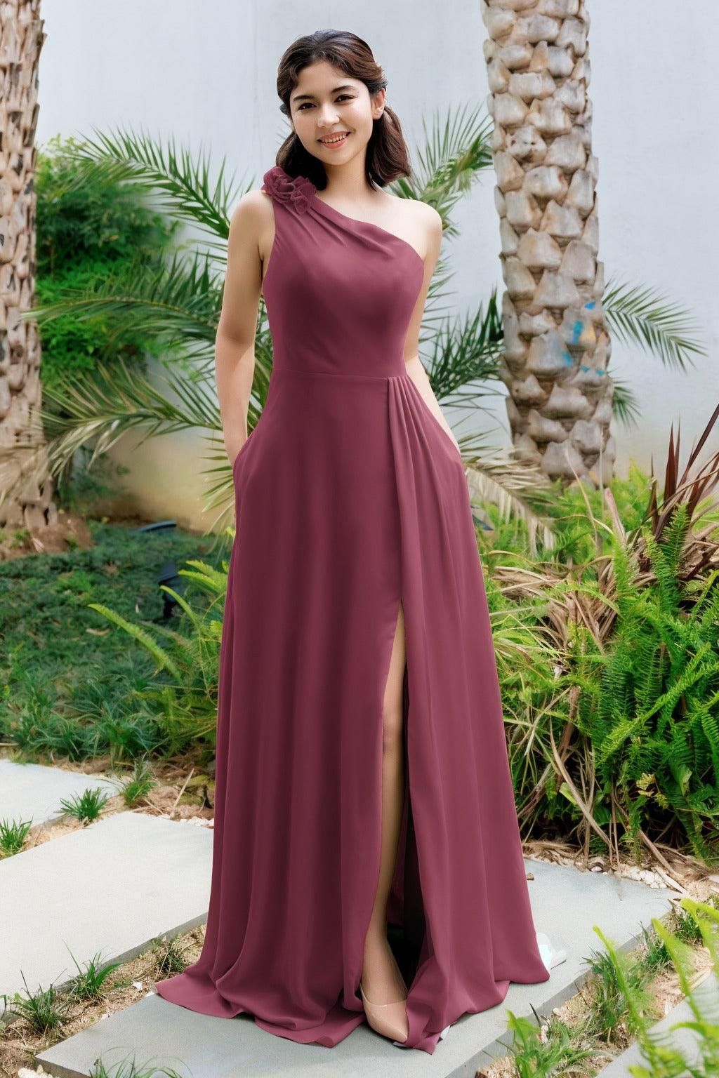 A-Line Floor Length Chiffon Bridesmaid Dress CB0707 - COCOMELODY