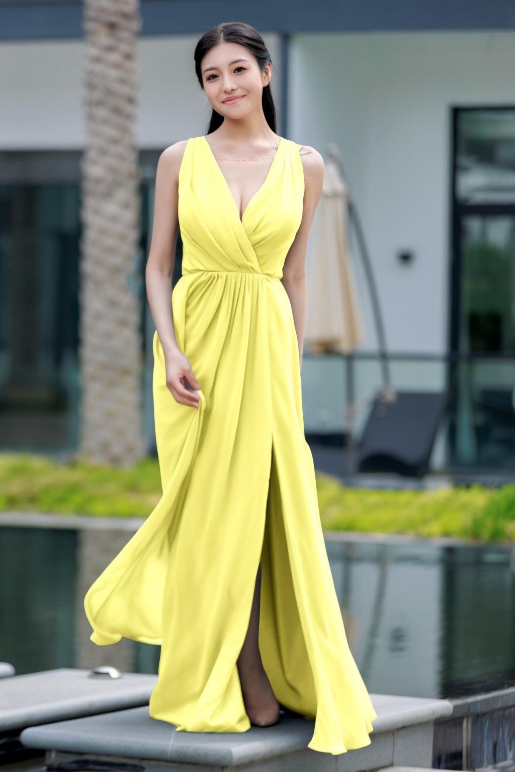 A-Line Floor Length Chiffon Bridesmaid Dress CB0708 - COCOMELODY
