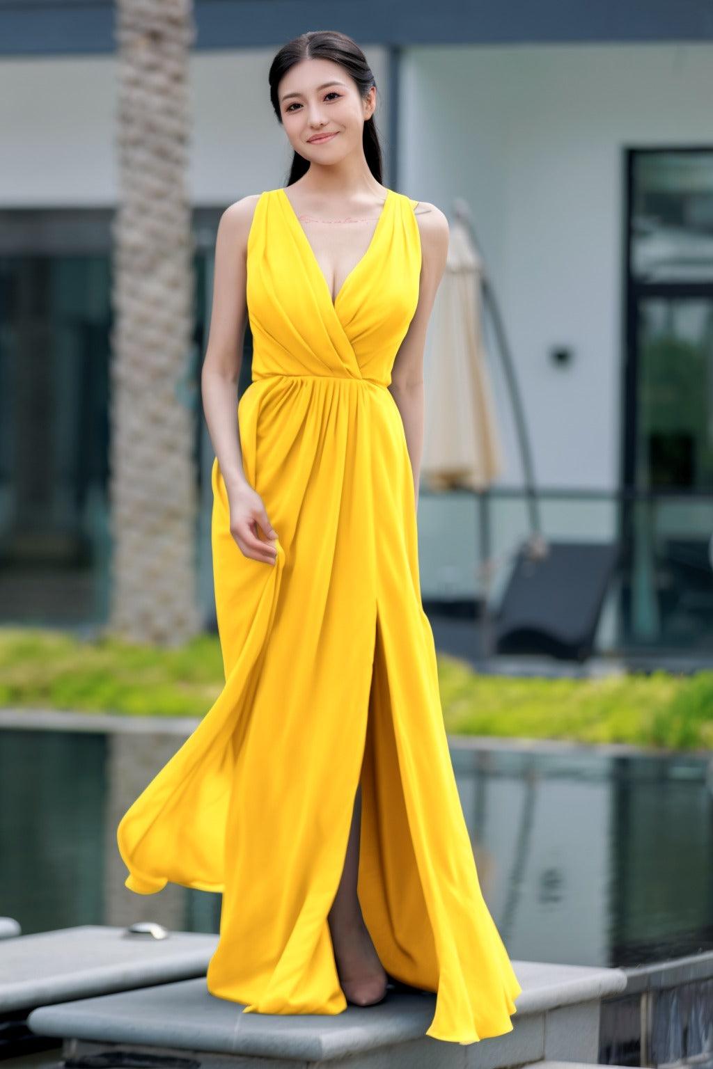 A-Line Floor Length Chiffon Bridesmaid Dress CB0708 - COCOMELODY