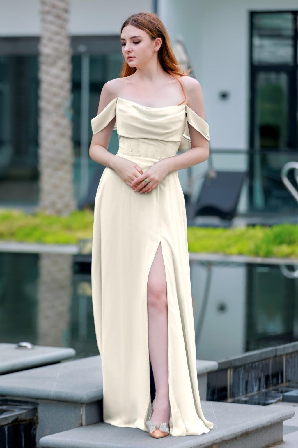 A-Line Floor Length Chiffon Bridesmaid Dress CB0709PS - COCOMELODY