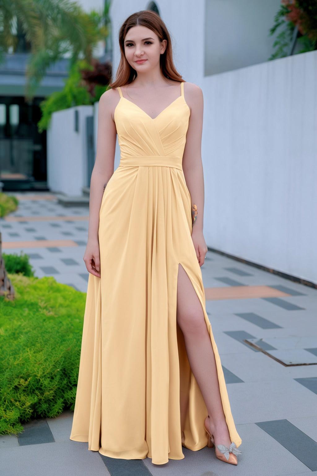 A-Line Floor Length Chiffon Bridesmaid Dress CB0718 - COCOMELODY