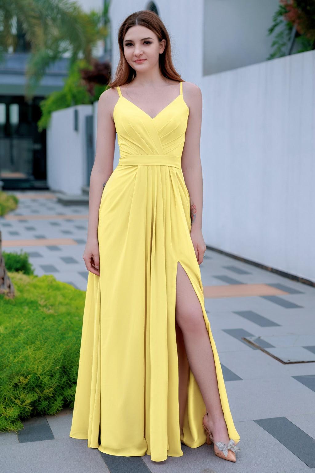 A-Line Floor Length Chiffon Bridesmaid Dress CB0718 - COCOMELODY