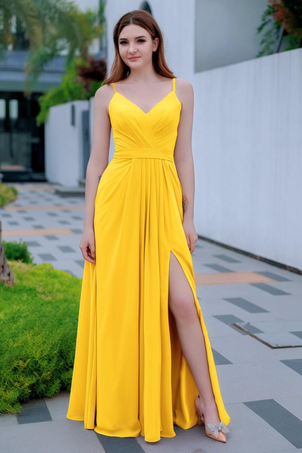 A-Line Floor Length Chiffon Bridesmaid Dress CB0718 - COCOMELODY
