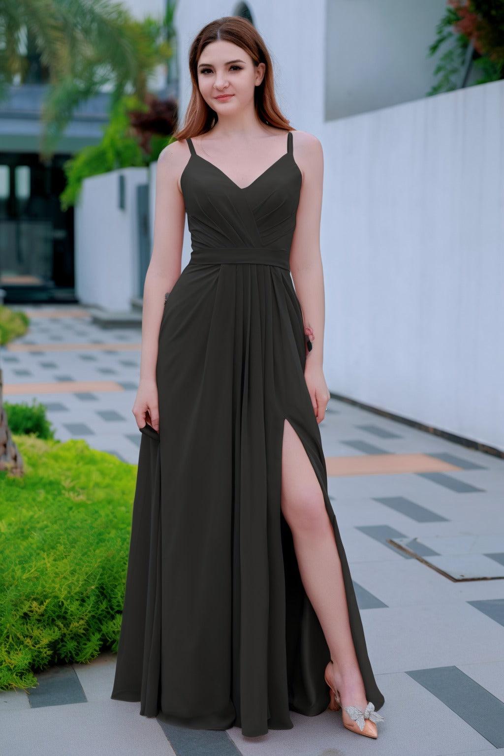 A-Line Floor Length Chiffon Bridesmaid Dress CB0718 - COCOMELODY