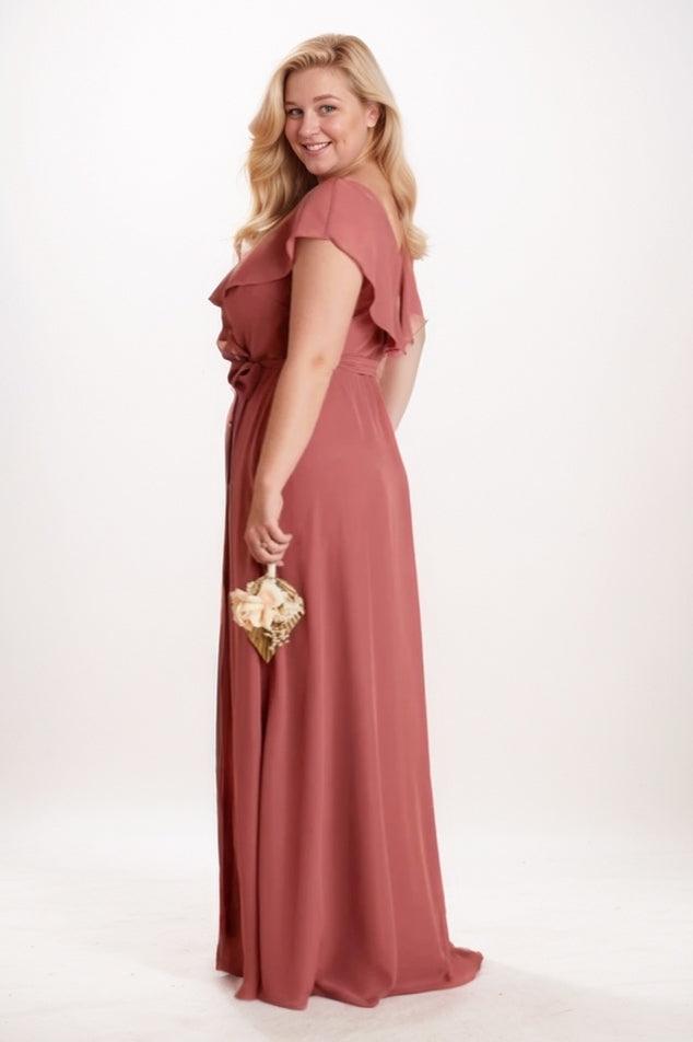 A-Line Maxi Chiffon Bridesmaid Dress CB0746 - COCOMELODY