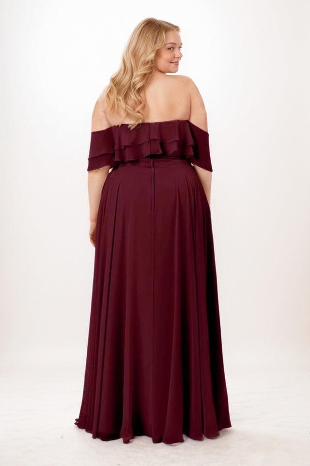 A-Line Maxi Chiffon Bridesmaid Dress CB0747 - COCOMELODY