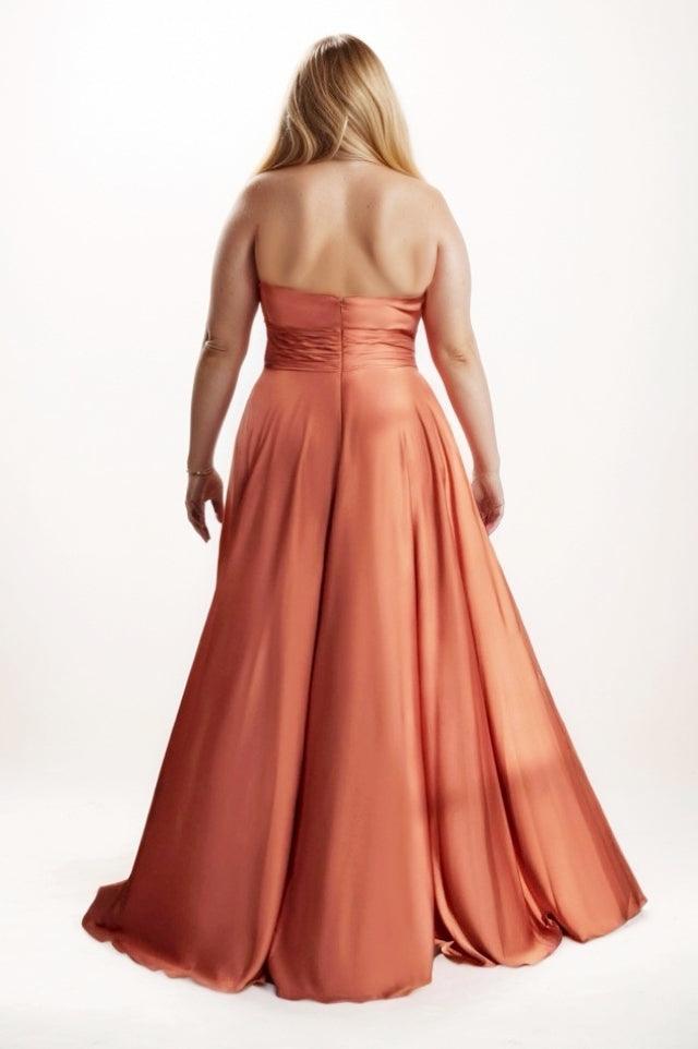 A-Line Maxi Satin Bridesmaid Dress CB0755 - COCOMELODY