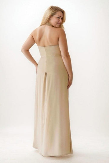 Sheath-Column Maxi Chiffon Bridesmaid Dress CB0756 - COCOMELODY