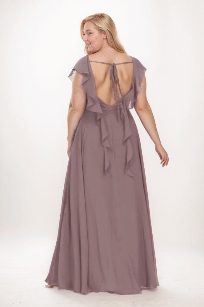 A-Line Maxi Chiffon Bridesmaid Dress CB0763 - COCOMELODY