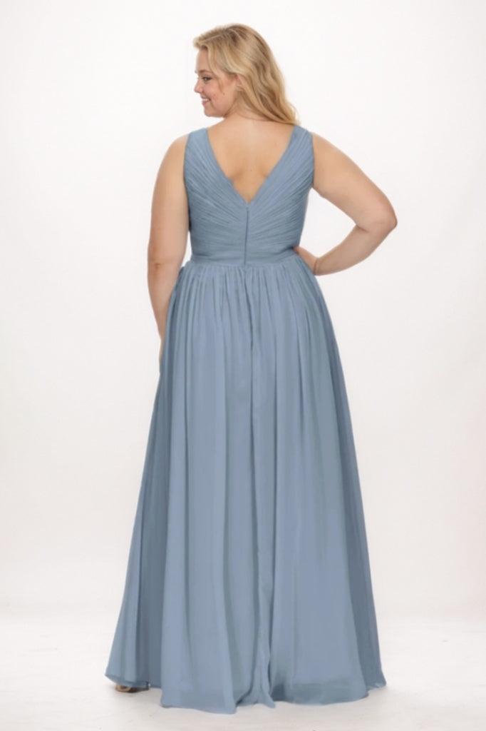 A-Line Maxi Chiffon Bridesmaid Dress CB0768 - COCOMELODY