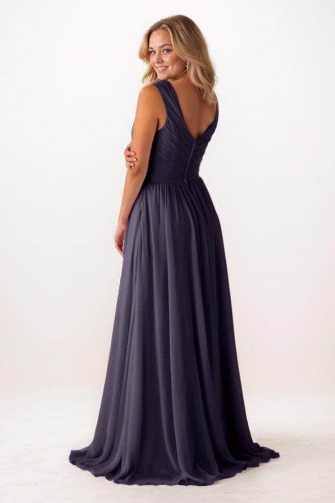 A-Line Maxi Chiffon Bridesmaid Dress CB0774 - COCOMELODY