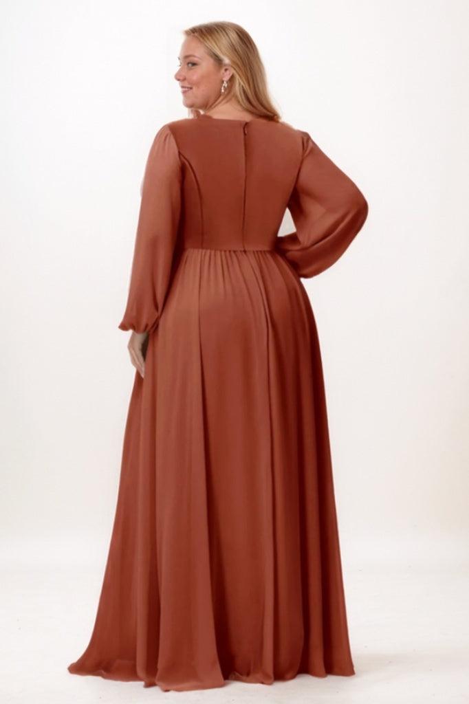 A-Line Maxi Chiffon Bridesmaid Dress CB0780 - COCOMELODY