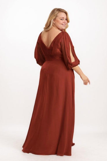 A-Line Maxi Chiffon Bridesmaid Dress CB0782 - COCOMELODY