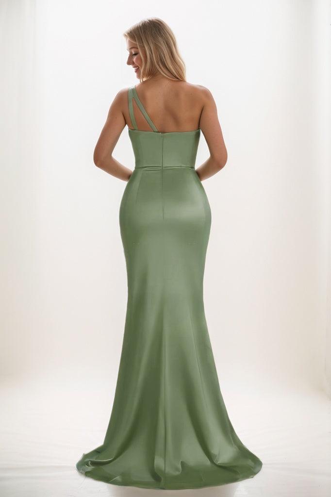 Trumpet Bridesmaid Dress with Split and Sweep Train CB0793 - COCOMELODY