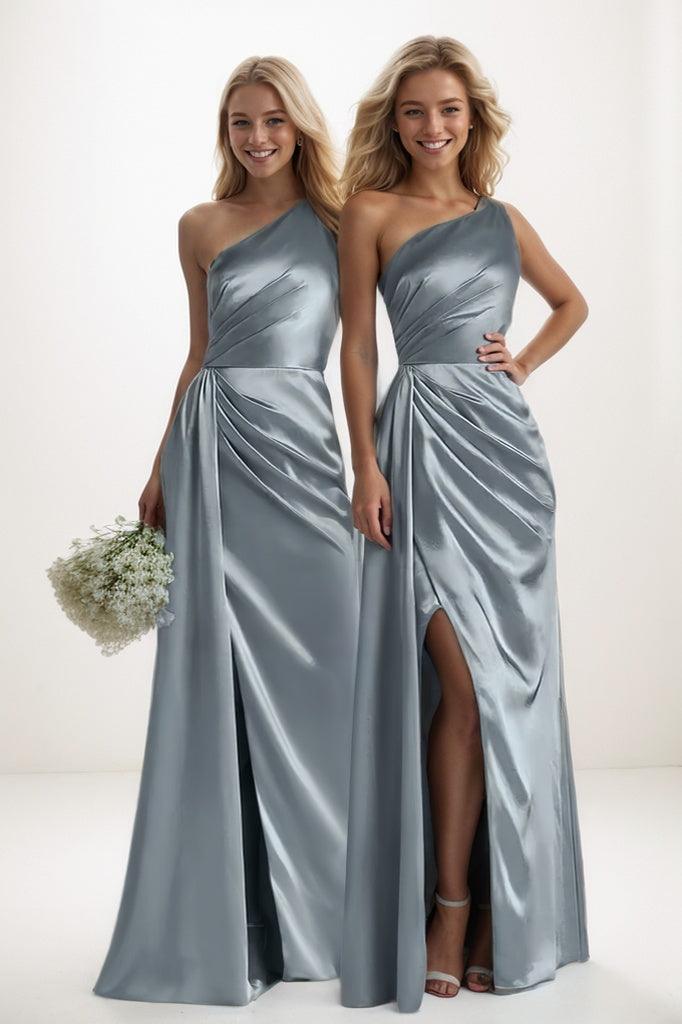 Sheath Bridesmaid Dress with High Split in Light Blue CB0795 - COCOMELODY