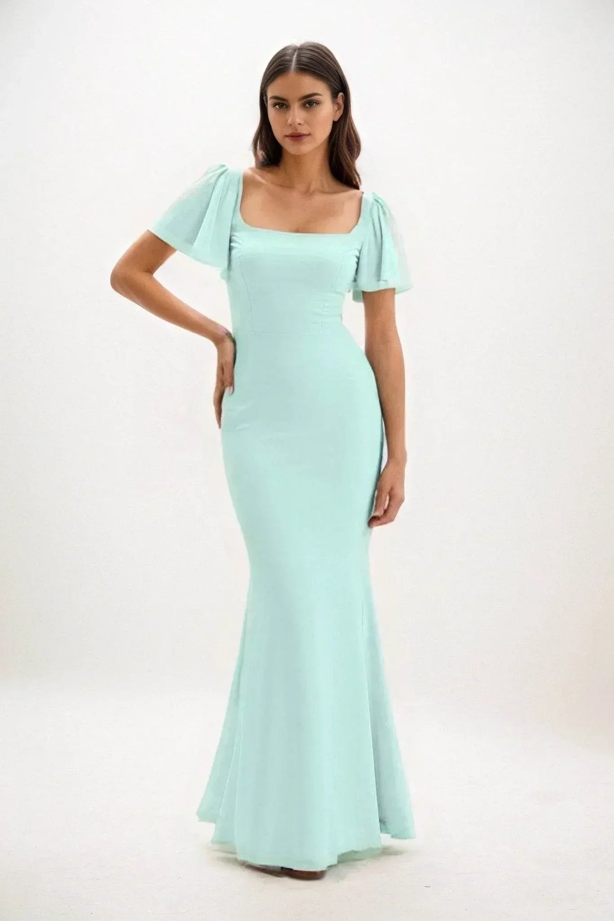 dresses chocolate White Jersey Mermaid Bridesmaid Dresses, Popular Custom Bridesmaid Dre –  ClaireBridal main image 0