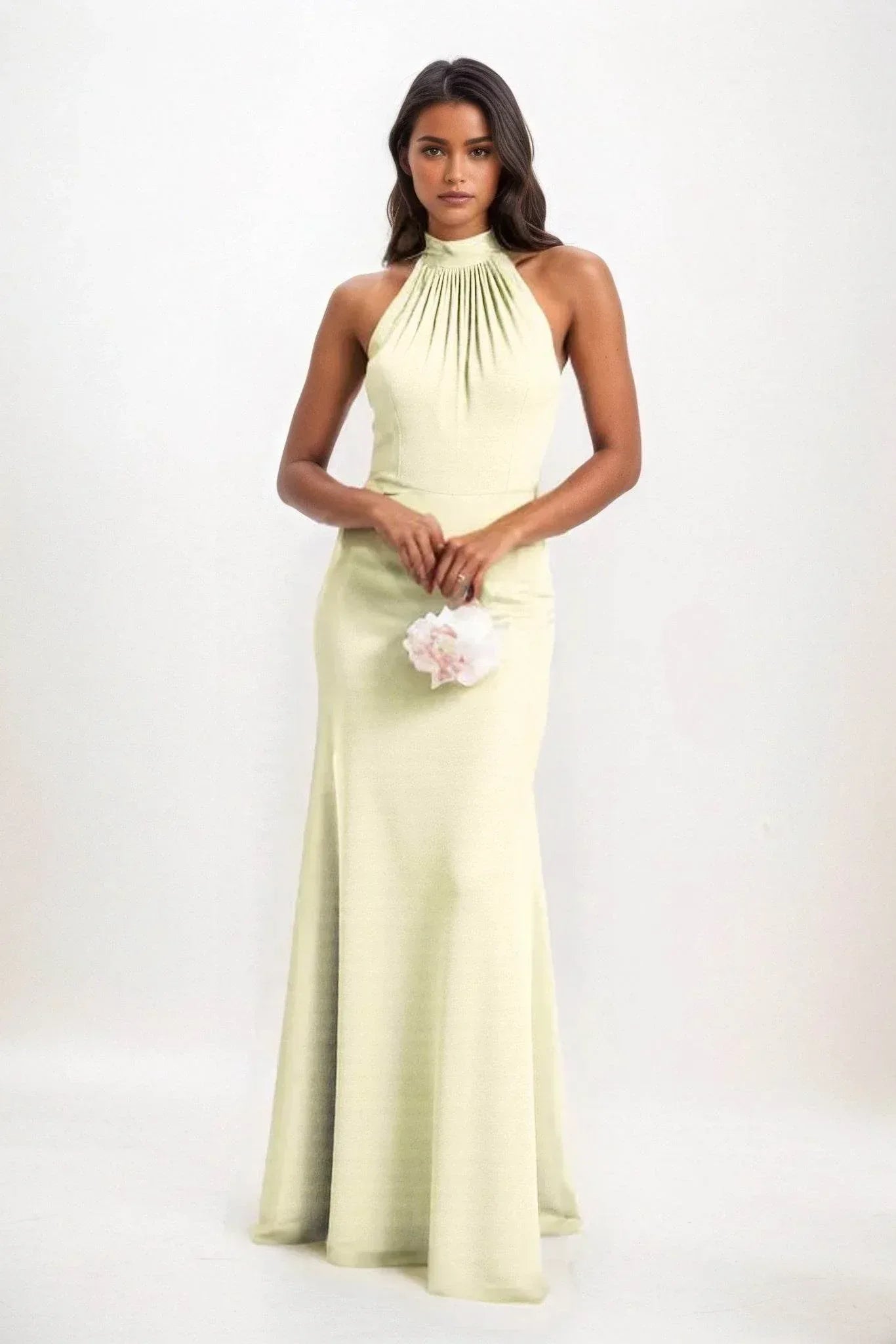 Sheath Maxi Elastic Cloth Light Blue Bridesmaid Dresses COCOMELODY CB0814, Pale Yellow Sheath Maxi Elastic Cloth Light Blue Bridesmaid Dresses COCOMELODY CB0814, Pale Yellow