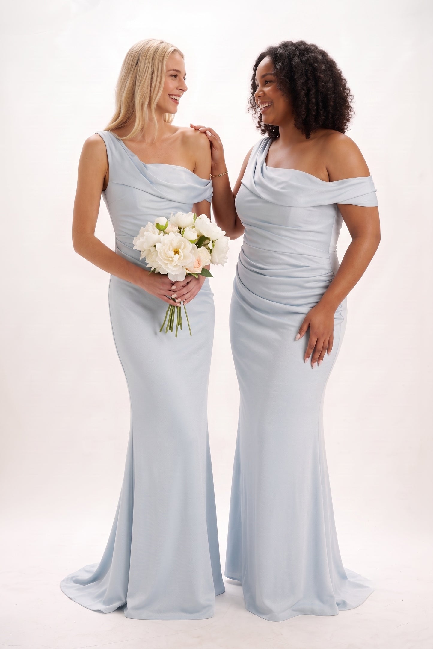 Sheath-Column Maxi Luxe Satin Bridesmaid Dress CB0815