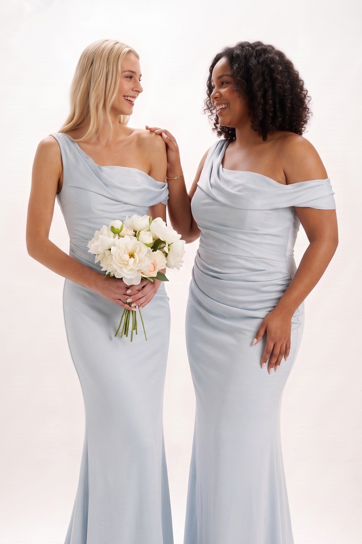 Sheath-Column Maxi Luxe Satin Bridesmaid Dress CB0815