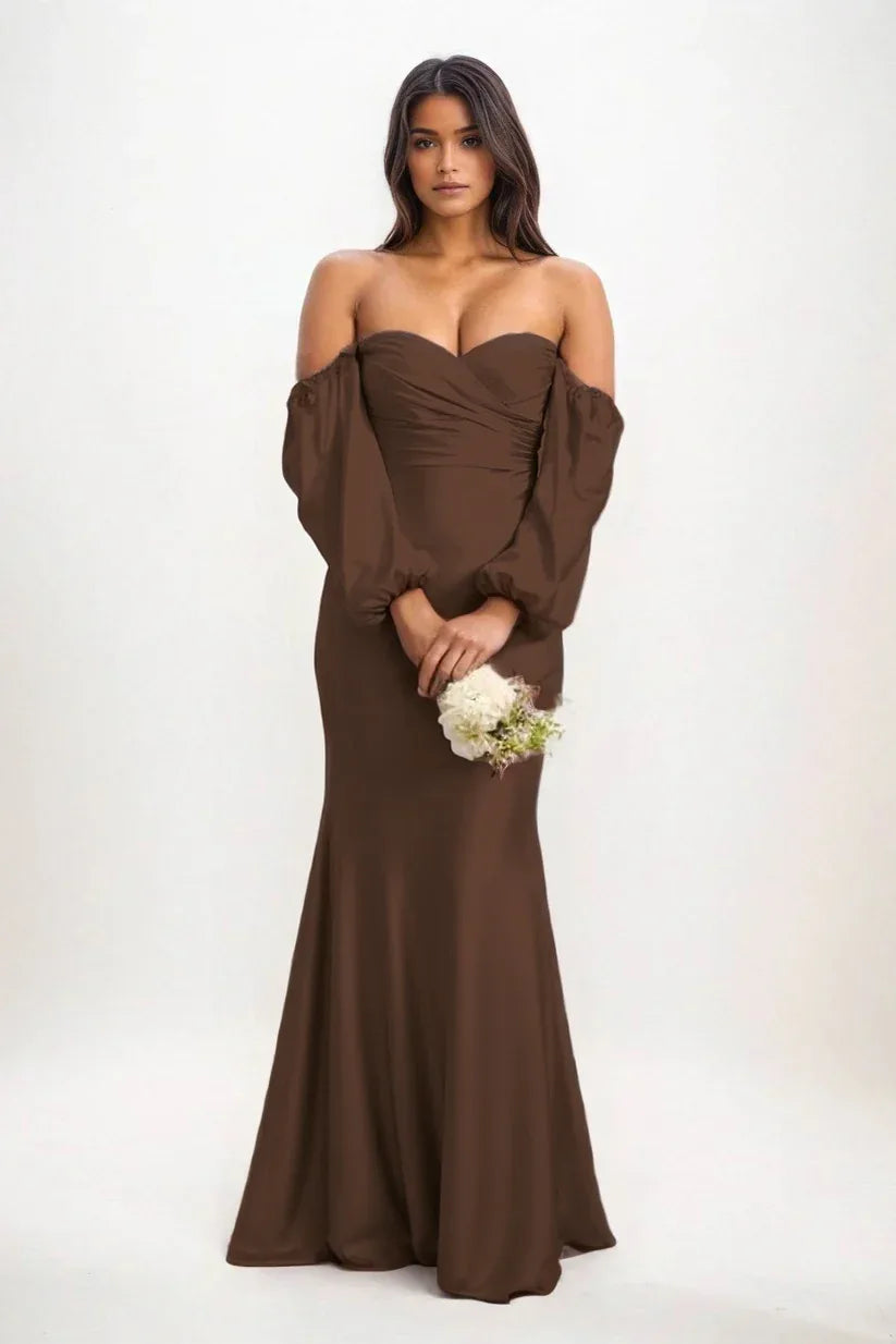 Trumpet-Mermaid Maxi Luxe Satin Dress CB0817CS - COCOMELODY