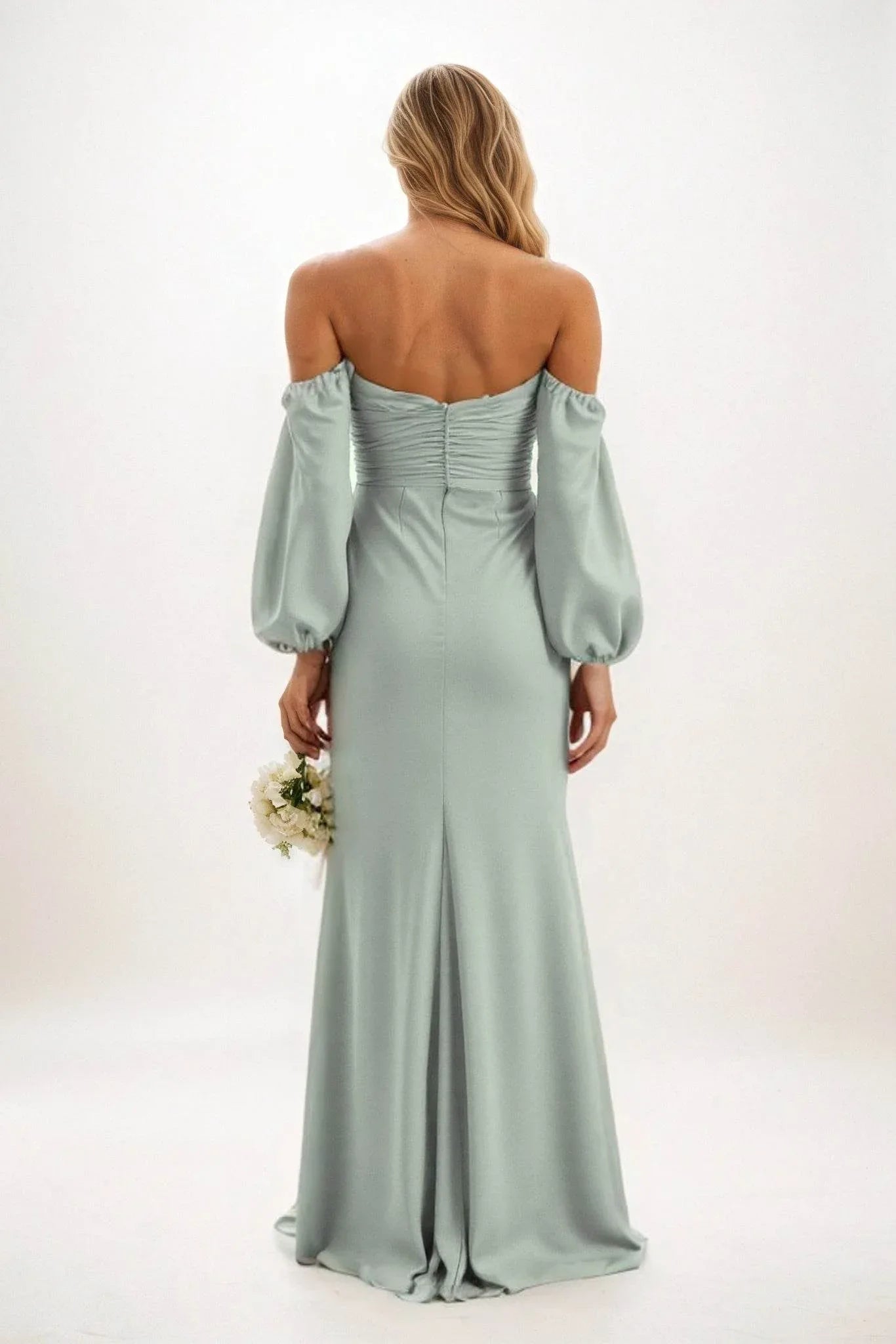 Trumpet-Mermaid Luxe Satin Mint Green Bridesmaid Dresses COCOMELODY CB0817, Black Trumpet-Mermaid Luxe Satin Mint Green Bridesmaid Dresses COCOMELODY CB0817, Black