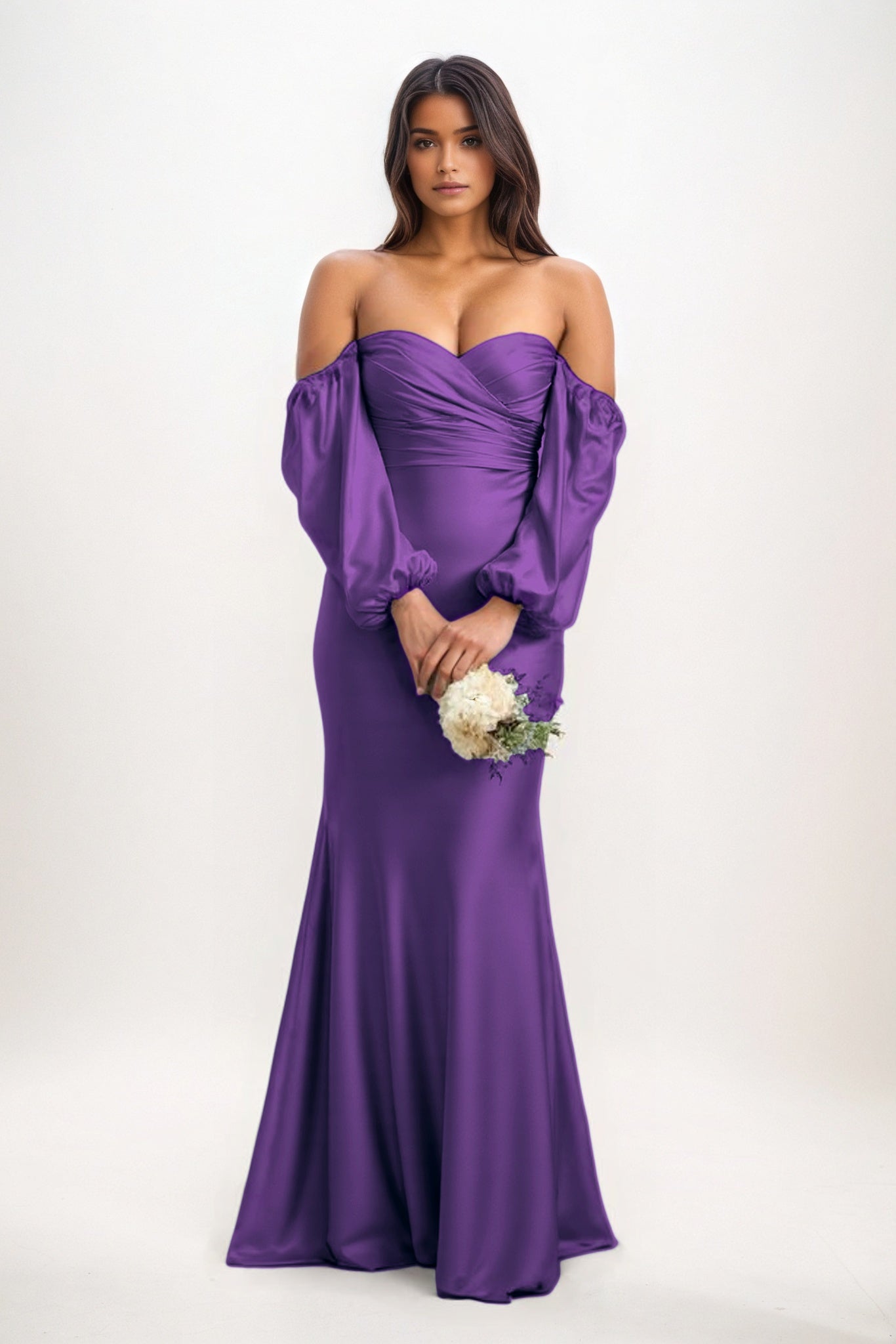 Trumpet-Mermaid Maxi Luxe Satin Bridesmaid Dress CB0817