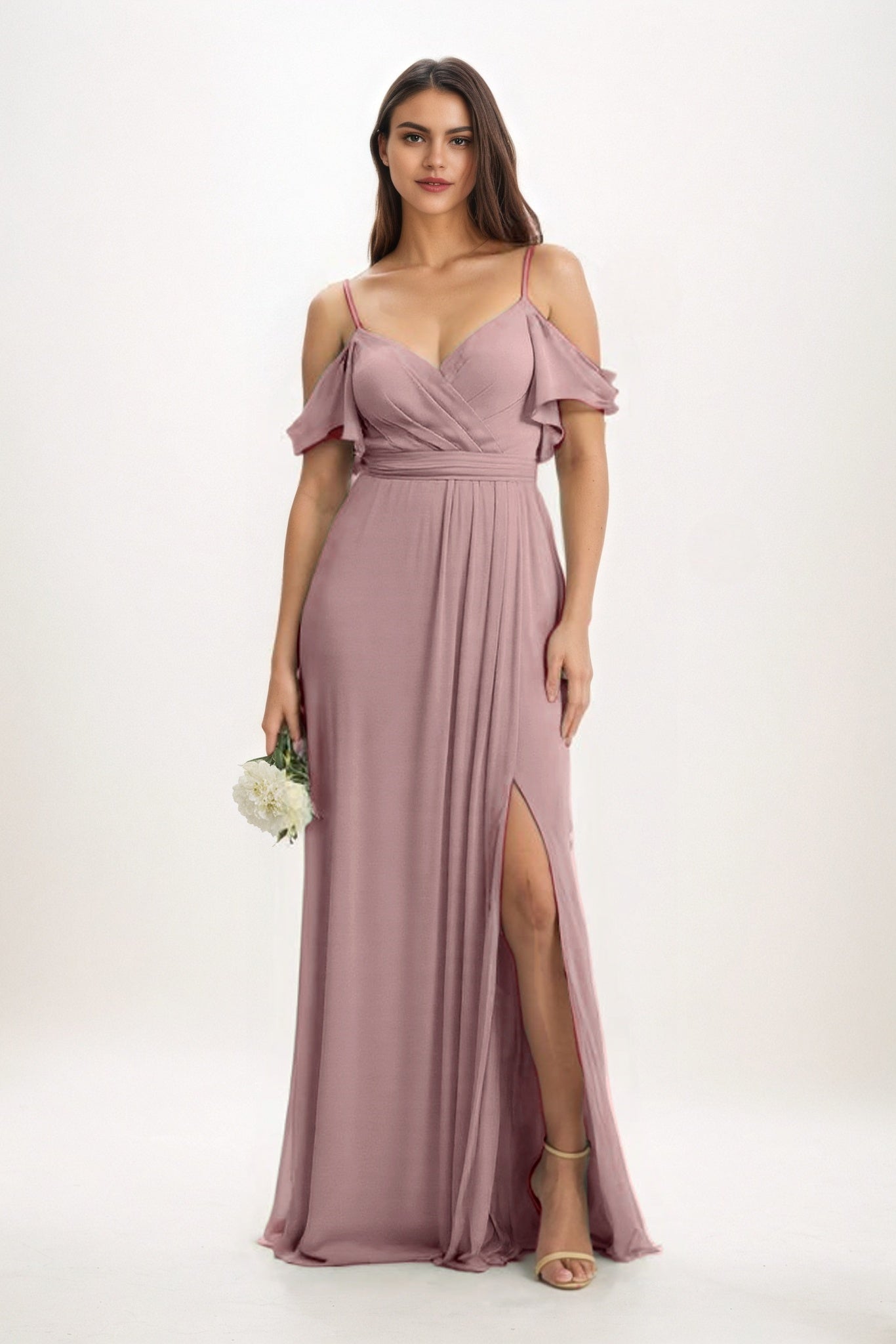 A-Line Maxi Chiffon Bridesmaid Dress CB0820