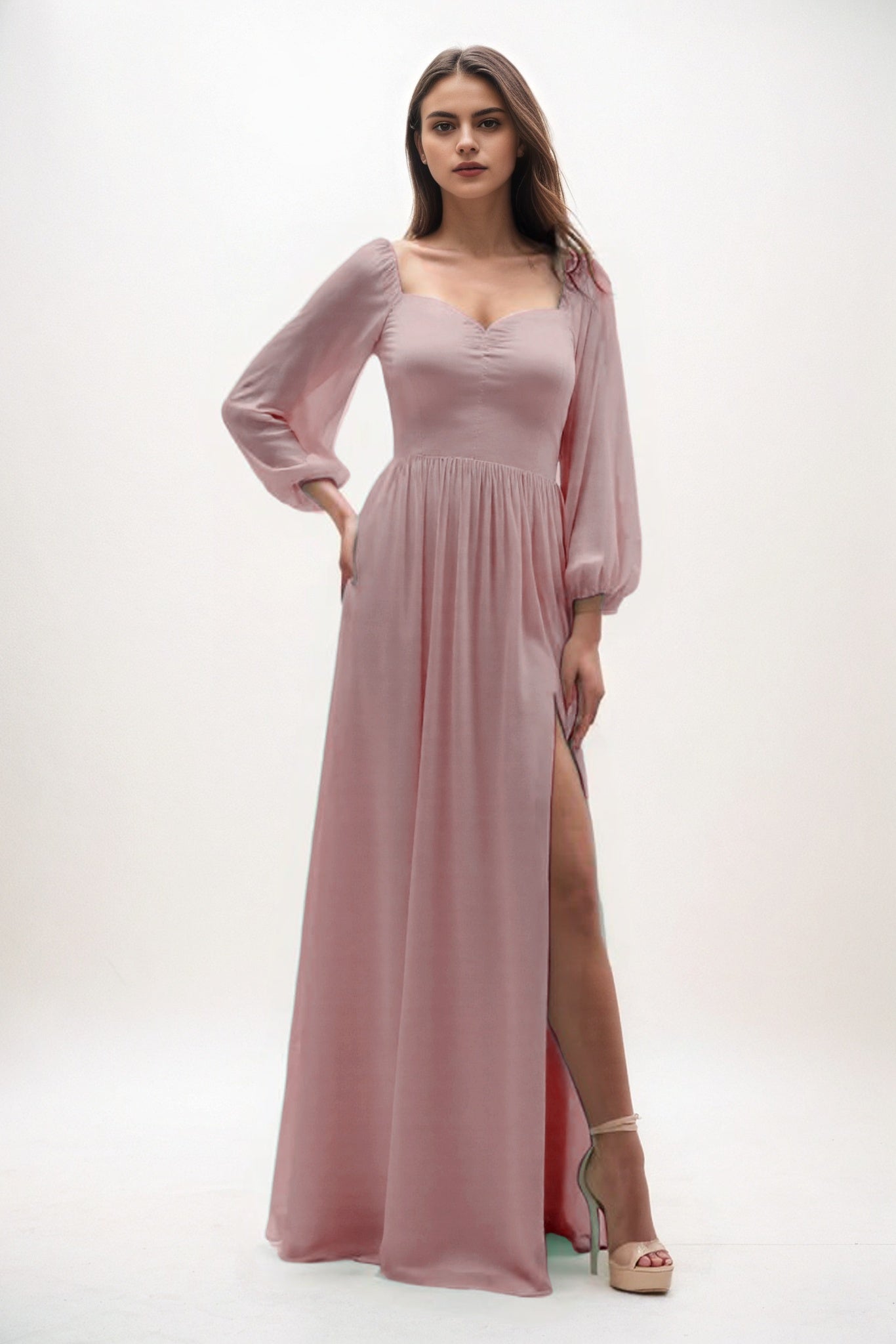 A-Line Maxi Chiffon Bridesmaid Dress CB0821