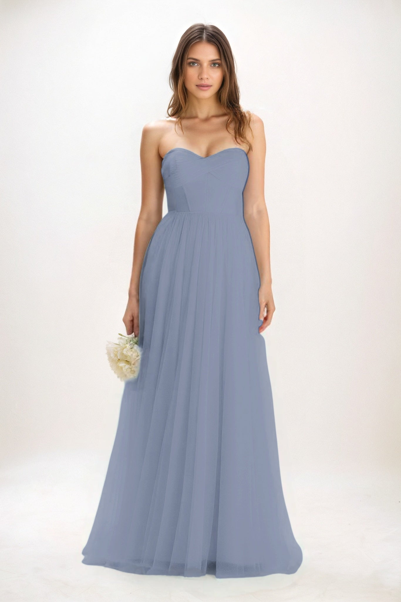 A-Line Maxi Tulle Bridesmaid Dress CB0822