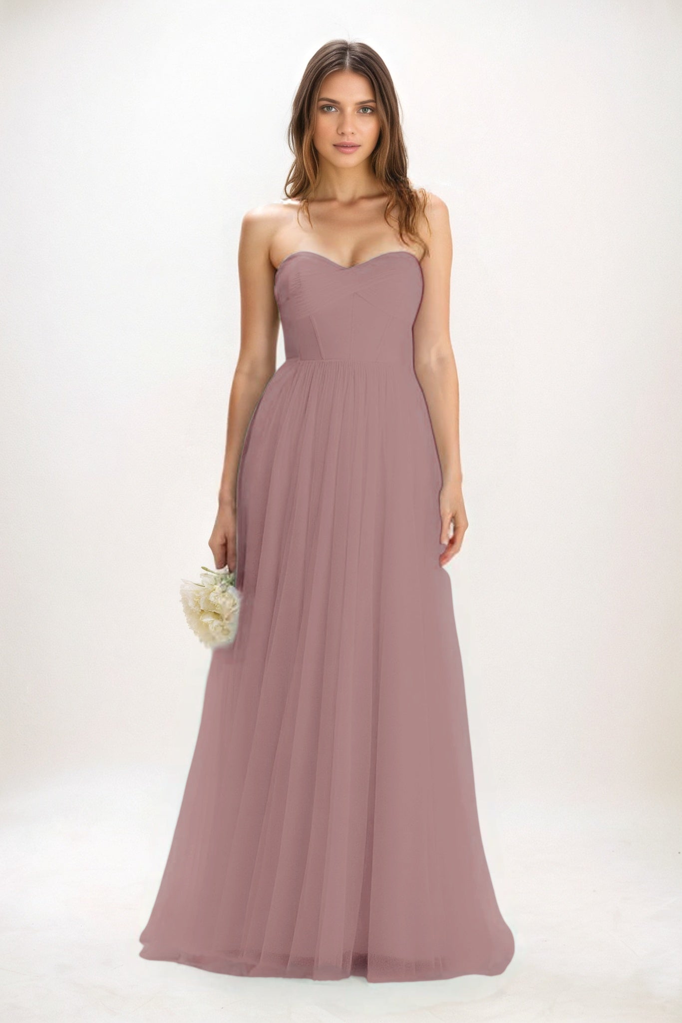 A-Line Maxi Tulle Bridesmaid Dress CB0822