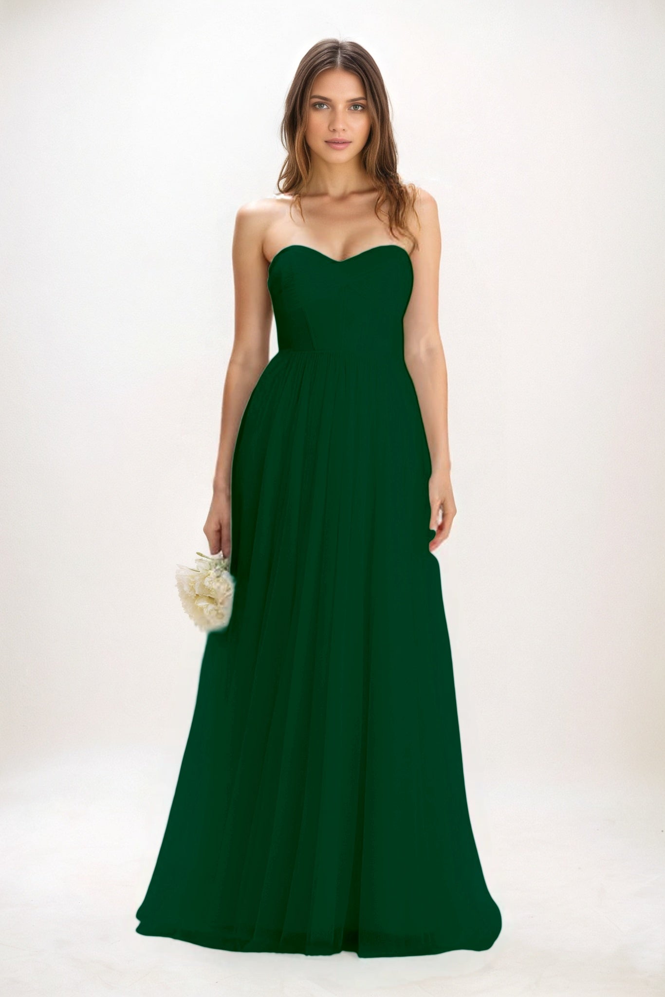 A-Line Maxi Tulle Bridesmaid Dress CB0822