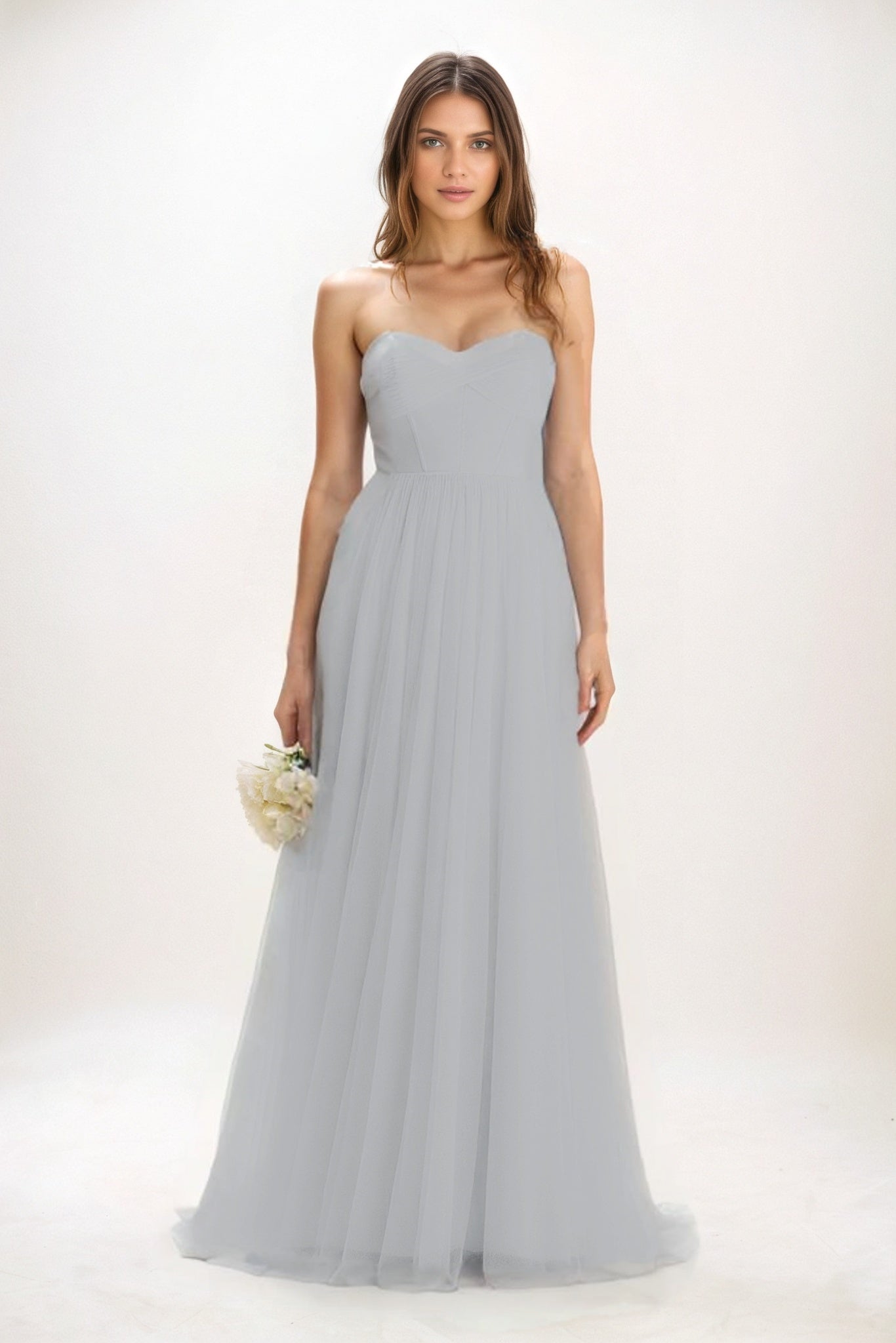 A-Line Maxi Tulle Bridesmaid Dress CB0822