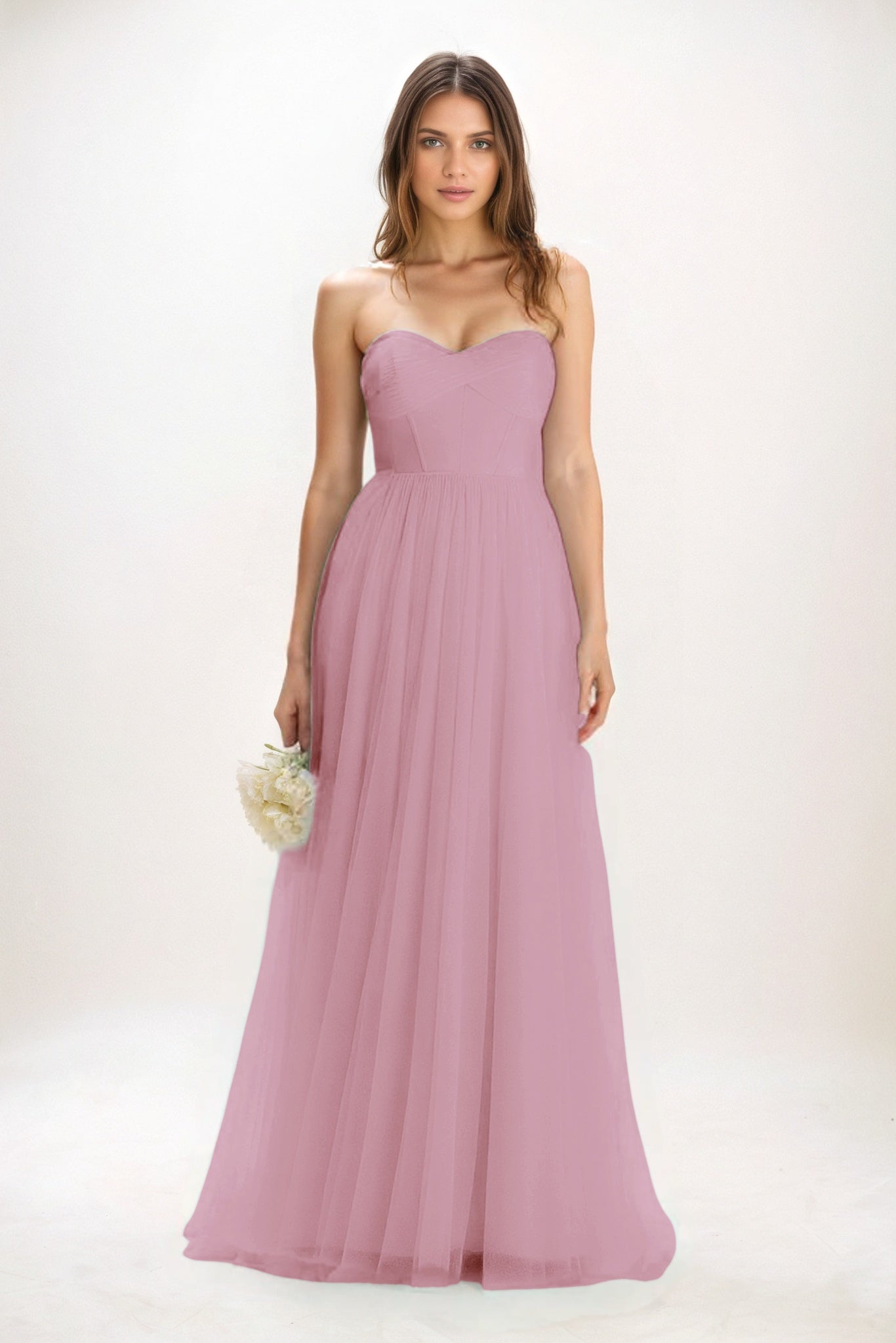A-Line Maxi Tulle Bridesmaid Dress CB0822