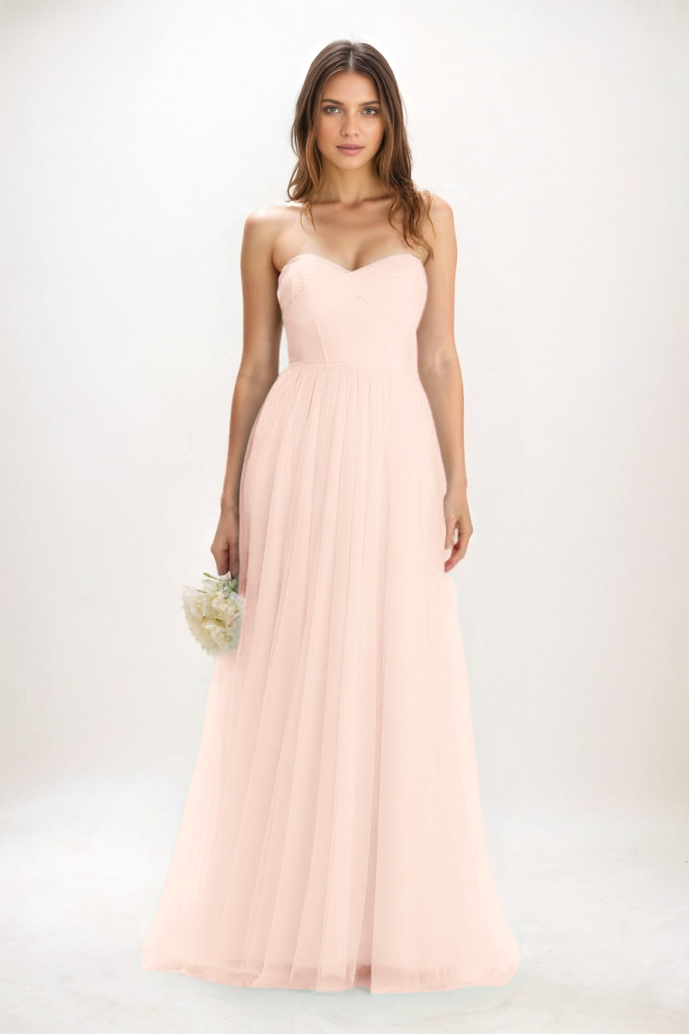 A-Line Maxi Tulle Bridesmaid Dress CB0822