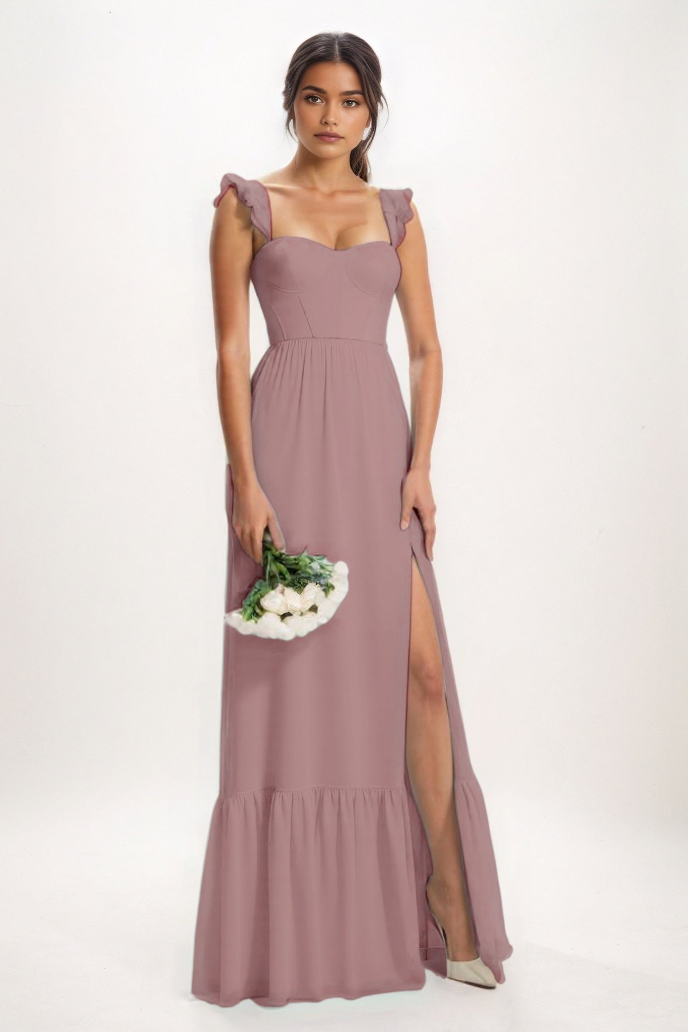 A-Line Maxi Chiffon Bridesmaid Dress CB0823