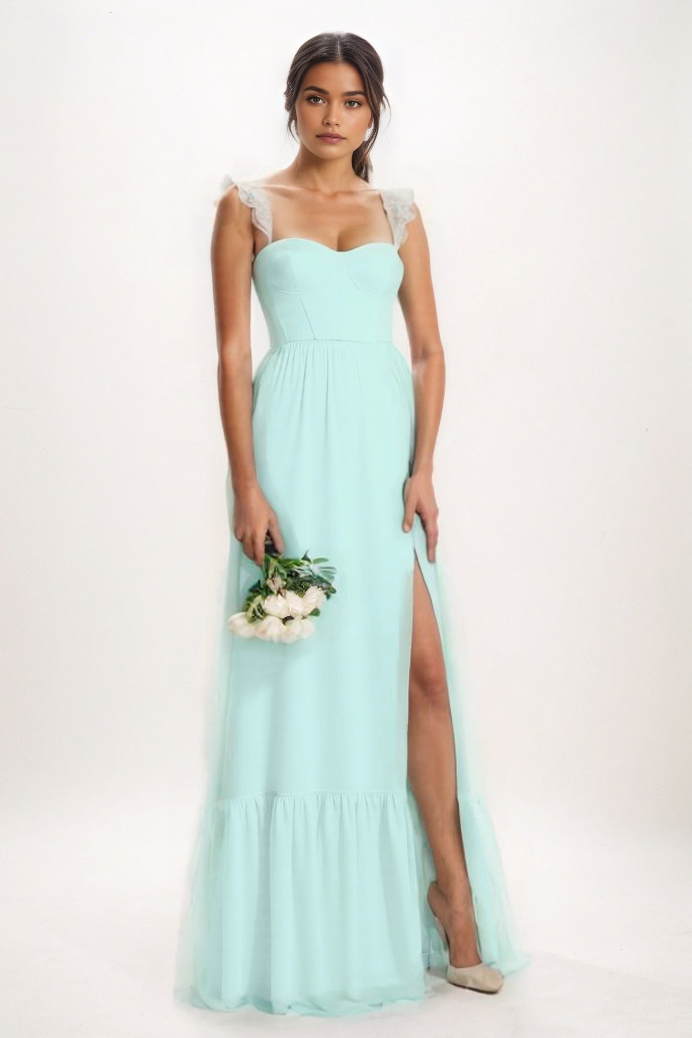 A-Line Maxi Chiffon Bridesmaid Dress CB0823