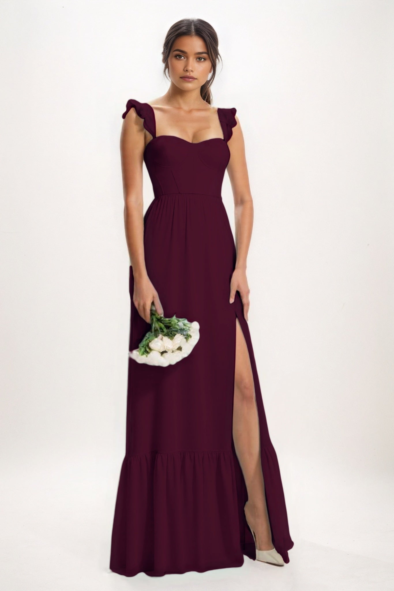 A-Line Maxi Chiffon Bridesmaid Dress CB0823
